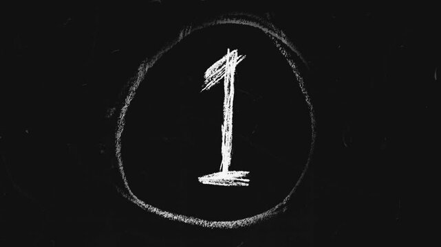 scribbly countdown animation, 5-4-3-2-1 stopmotion animation in handwritten crayon pencil