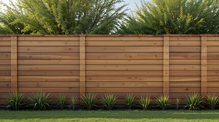 Modern Horizontal Wooden Fence
