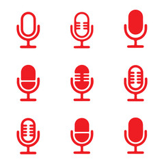 Microphone icon set. Different microphone collection. Vector