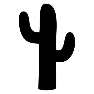 recommend clip art: icono silueta de cactus saguaro del desierto