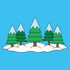 snow covered winter forest.eps