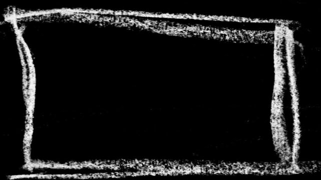 white crayon pencil viewfinder frame, monitor borders in wiggle stopmotion