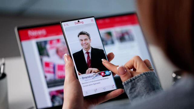 Online Dating Phone App: Hand Holding