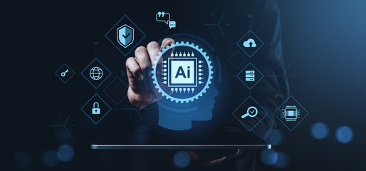 Artificial intelligence chip symbolizing automating business processes and future technology...