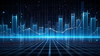 Abstract digital blue background with heartbeat wave and data lines