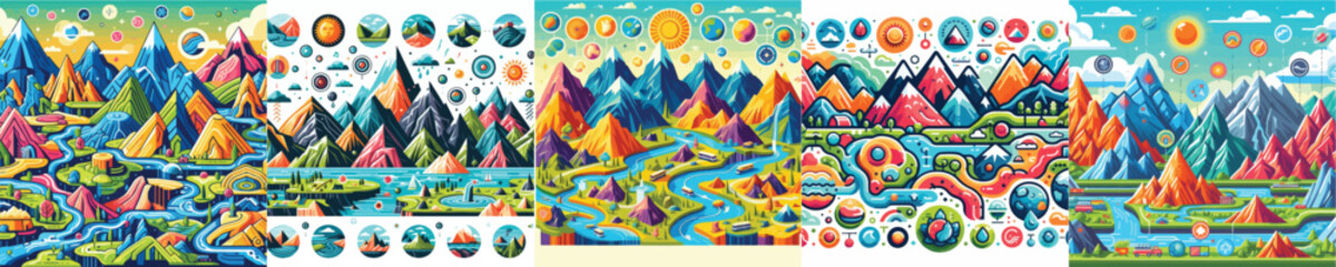 simple flat design geological image vector