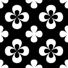 Black and white floral seamless pattern