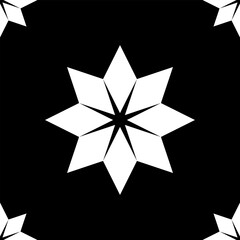 Black and white floral seamless pattern