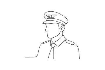 Pilot Headshot continuous one line drawing minimalism design