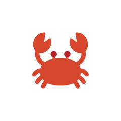 Simple, flat, red crab icon