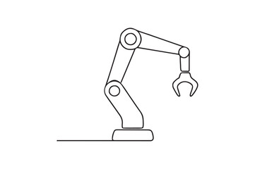 Robotic Arm continuous one line drawing minimalism design