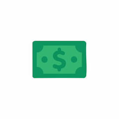 Simple green dollar bill icon