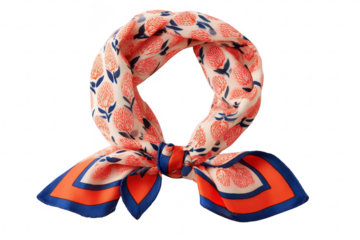 Floral Print Silk Scarf Tied
