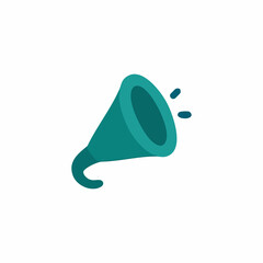 Teal stylized megaphone icon
