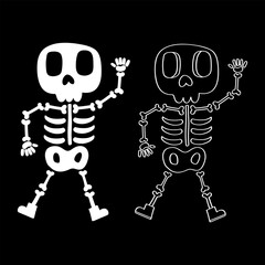 Hand drawn skeleton cartoon illustration