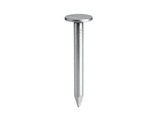 Steel nail used in construction projects.