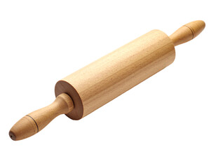 Wooden rolling pin for baking dough preparation.