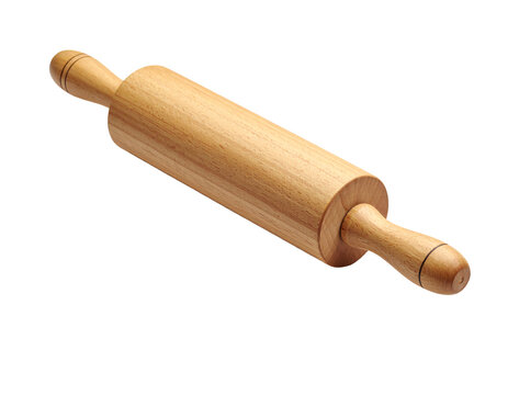 Wooden rolling pin for baking dough.