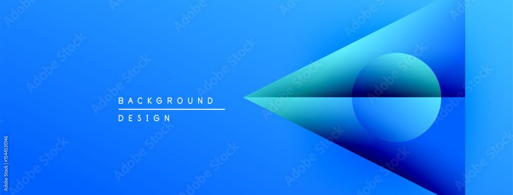 Poster Bright blue gradient background. Overlapping shapes create abstract design. Text reads background design. Modern, minimalist aesthetic.