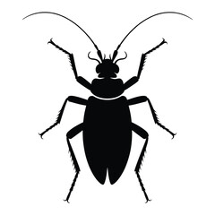 Louse Silhouette, Vector, Illustration, Icon, Logo, White Background.