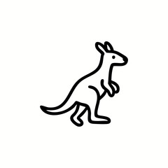 Black outline drawing of a kangaroo