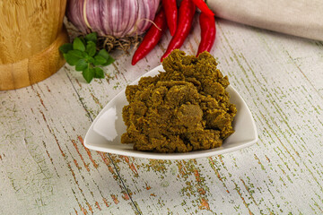 Yellow Thai spicy curry paste