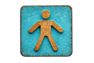 Public Restroom Symbol on Plaque