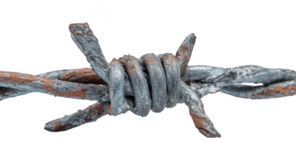 Rusty barbed wire close-up