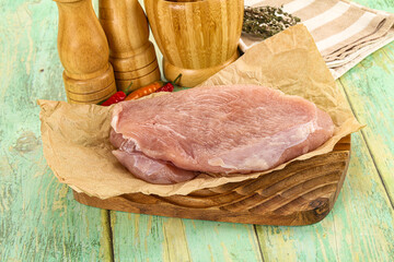 Raw turkey breast fillet piece