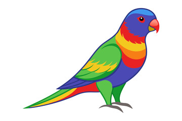 Lorikeet Bird Colorful Line Art Vector