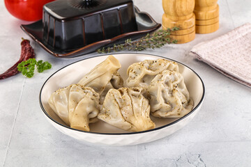 Georgian stuffed meat dumplings Khinkali
