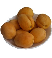ripe apricots, highlighted on a white background, fruits, vitamins, healthy food