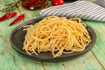 Italian pasta spaghetti with oil