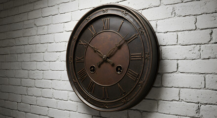 old clock on a brick wall