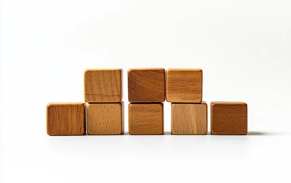 A collection of wooden blocks with alphabet letters, designed for children to practice letters and spelling. Generative AI.
