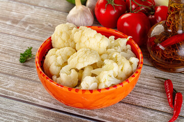 Vegan cuisine Steamed cauliflower cabbage