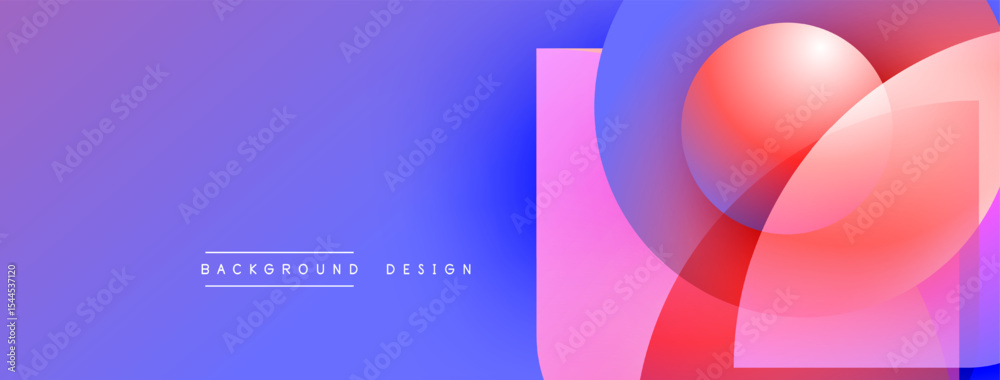 Poster abstract gradient background. overlapping circles create heart shape. modern design elements, vibran