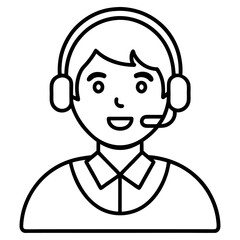 Call Center Operator Vector Illustration – Customer Support Agent with Headset for Communication and Service Concepts
