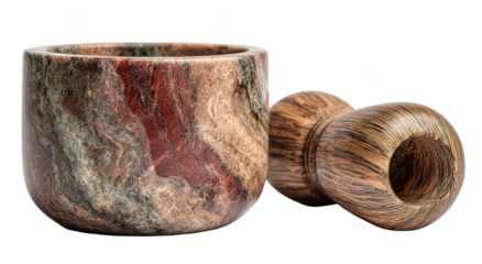 Stone mortar and wooden pestle