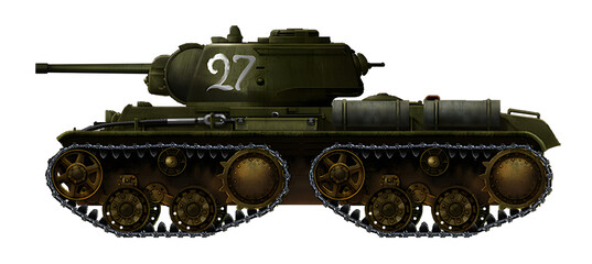 KV-1T (Alternative tank KV-1, based on a chassis with tandem tracks) © Tikros