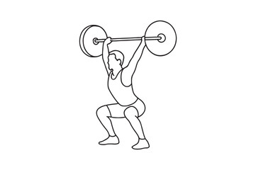 Weightlift Pose continuous one line drawing minimalism design