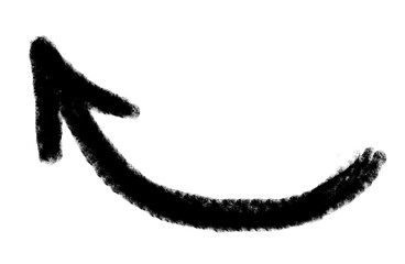 Doodle grunge arrow vector icon. Grunge arrow design art brush, grunge arrow paint curve.