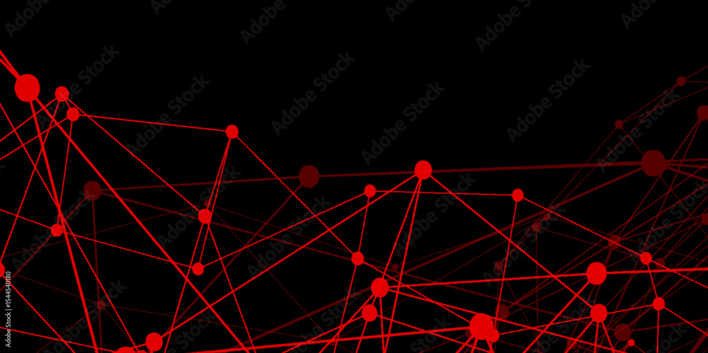 Poster geometric abstract background with connected line and dots. big data complex with compounds. science
