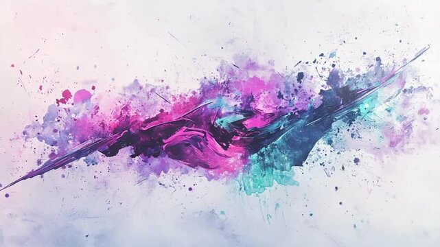 Abstract Purple and Teal Splatter Paint