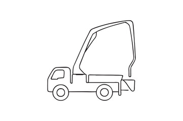 Fototapeta premium Cement Pump Truck continuous one line drawing minimalism design