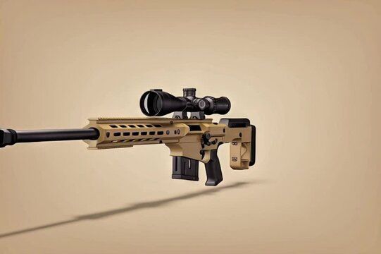 Modern Tactical Sniper Rifle on Clean Background