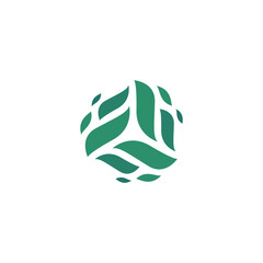Creative Abstract Leaf Beauty Logo. leaf icon dynamic green color energy