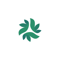 Creative Abstract Leaf Beauty Logo. leaf icon dynamic green color