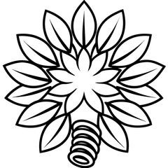 Spiral Leaf Arrangement – Fluid Line Art in Spring Shape