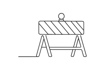 Roadblock Barrier continuous one line drawing minimalism design